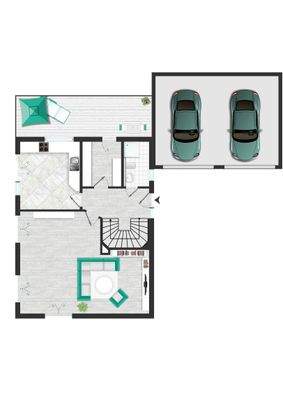 Conath-Immobilien_Harsefeld_Buxtehude_Fredenbeck – Grundriss EG - Möblierung nicht originalgetreu