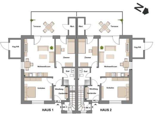 Grundriss Wohnung 1+3