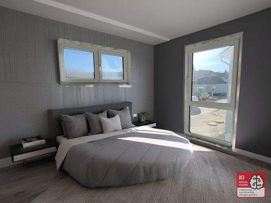 Schlafzimmer mit Ankleide visualisiert