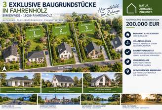3 großzügige Baugrundstücke in 18059 Fahrenholz