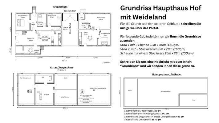 Grundrisse der Gebäude