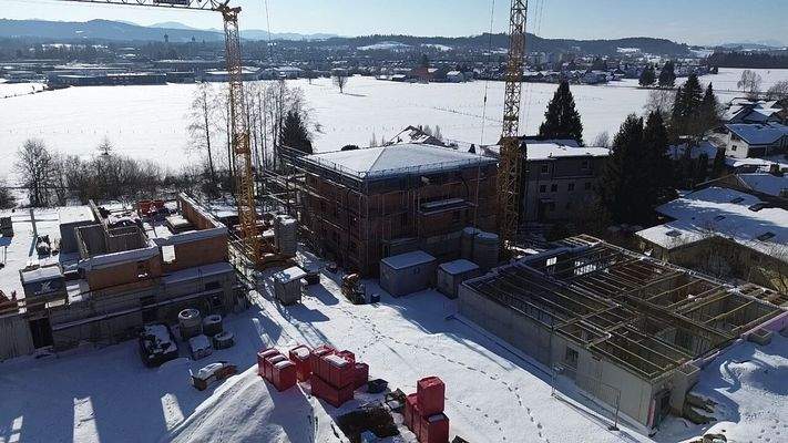 Blick auf Haus C, A und D