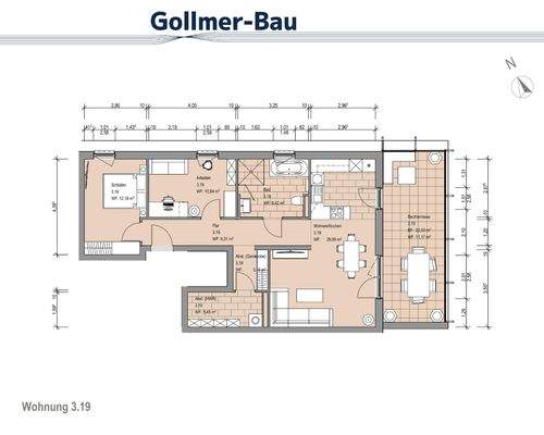 Grundriss Wohnung 3.19