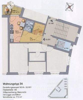 Grundriss Wohnung - untere Ebene