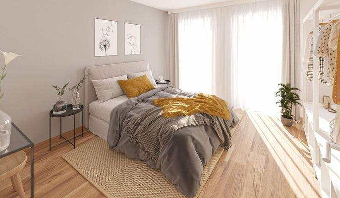 Helles und komfortables Schlafzimmer