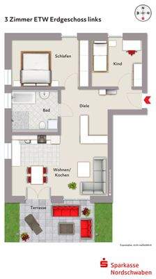 Grundriss -  Wohnung 1