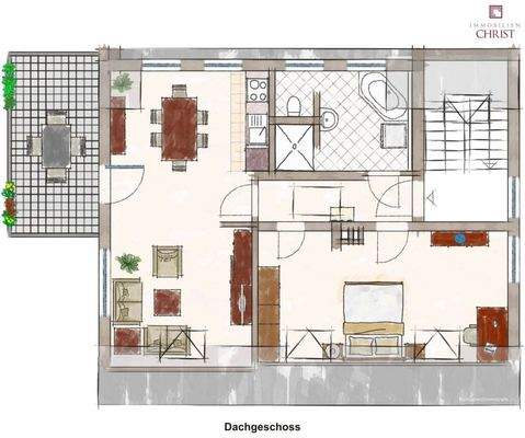 Dachgeschoss mit Balkon