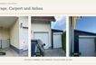Neben der Garage steht ein Carport zur Verfügung. Der Anbau ergänzt das Ensemble um weitere Abstellmöglichkeiten. Lage und Gestaltung der Bereiche zeigen die Originalaufnahmen.