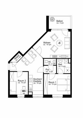 Grundriss Wohnung 6