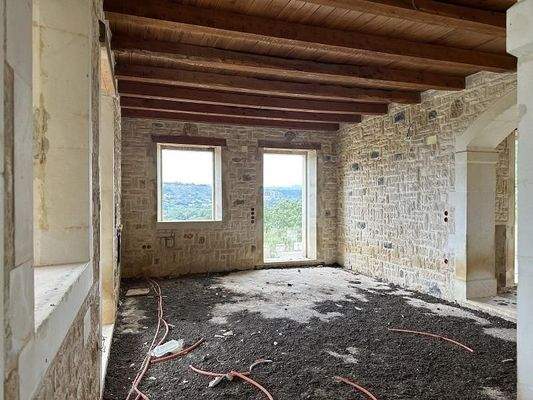 Kreta, Armeni Rethymno: 4 Rohbau-Steinvillen auf großem Grundstück zu verkaufen