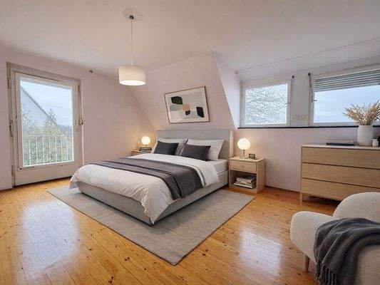 Schlafzimmer (mit KI möbliert)