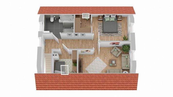 Grundriss Dachgeschoss (nicht maßstabsgetreu)