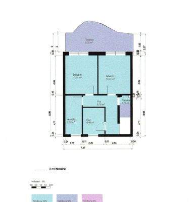 GrundrissSoutterain bemaßt