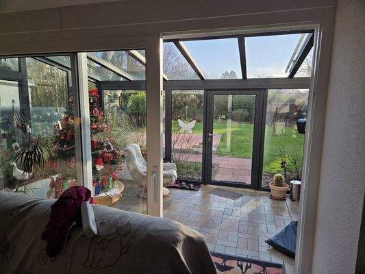 Blick WZ EG in Wintergarten