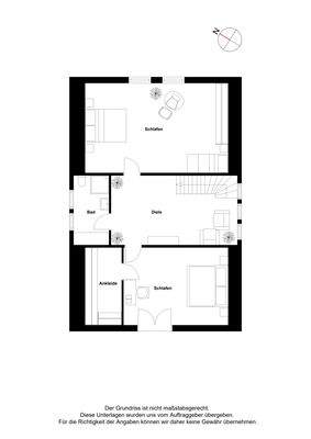 Dachgeschoss mit Beispielmöblierung