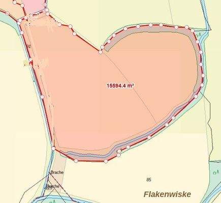 Simulation Teilfläche südl. Bach ca 15.600m²