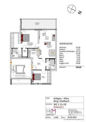 Grundriss mit Flächenangaben