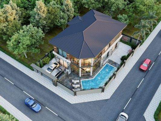 Detached House with Magnificent Mountain View in Antalya Döşemealtı