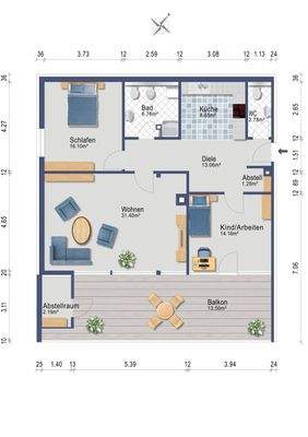 Grundriss (Darstellung und Maßangaben sind ohne Gewähr)