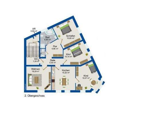 Grundriss zweites Obergeschoss