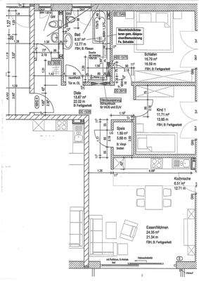 Tatsächlicher Grundriss der Wohnung