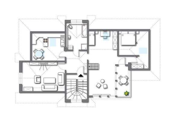 Dachgeschoss Möblierungsvorschlag