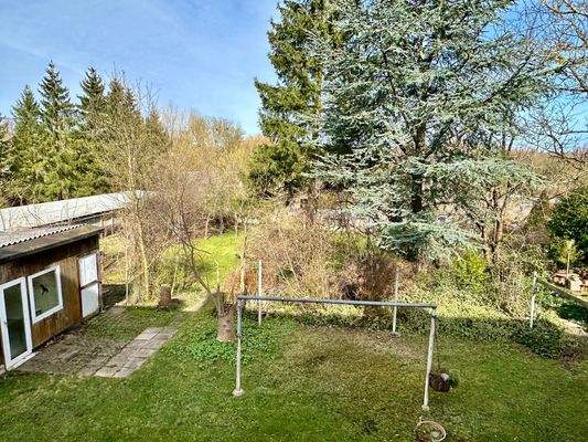 Blick zur Gartenseite aus dem 3. Zimmer