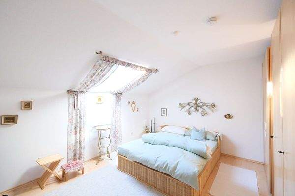 Das Schlafzimmer im Dachgeschoss