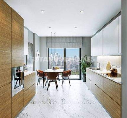 The Apartments in a Complex with Pool in Basaksehir