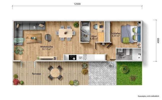 Grundriss (Möblierungsvorschlag)