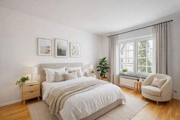 Helles Schlaf- oder Kinderzimmer mit großzügiger F