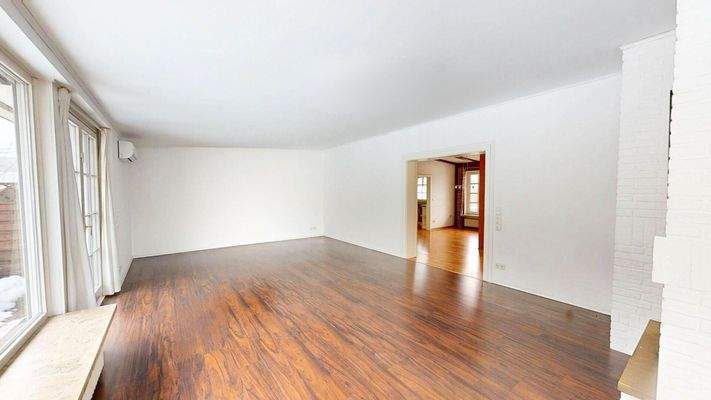 Wohnzimmer mit angrenzender Terrasse