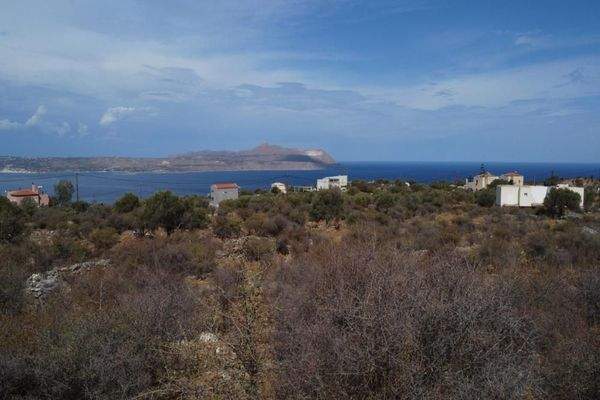 Kreta, Kokkino Chorio: Malerisches Grundstück mit Meerblick und Baurechten zu verkaufen