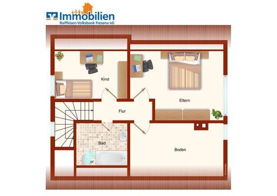 Grundriss Obergeschoss Hauptwohnung