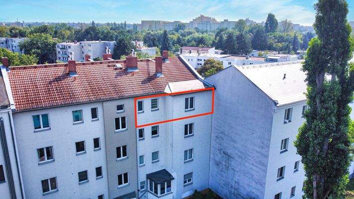 Rückansicht mit Markierung