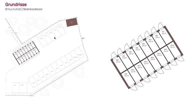 Grundrisse Stellplätze - Nebengebäude