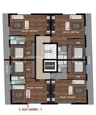 Flats with Underfloor Heating in Muratpaşa, Antalya