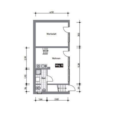 Wohneinheit - Hausmeister Hinterhof