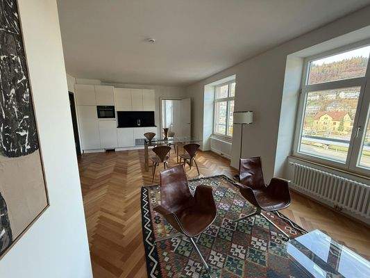 Wohnzimmer Blick zur Küche