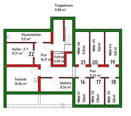 Kellergeschoss von Haus A