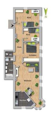 Gezeichneter Grundriss