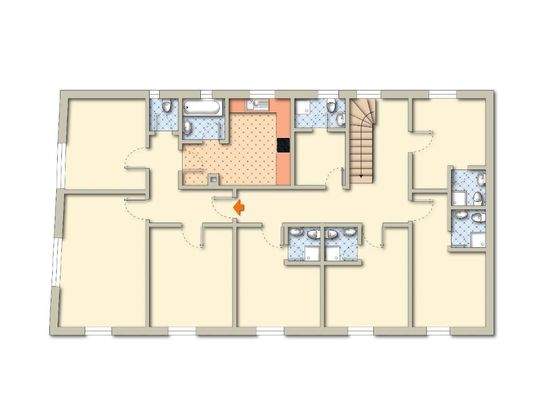 Wohnung + Gästezimmer, unmö...