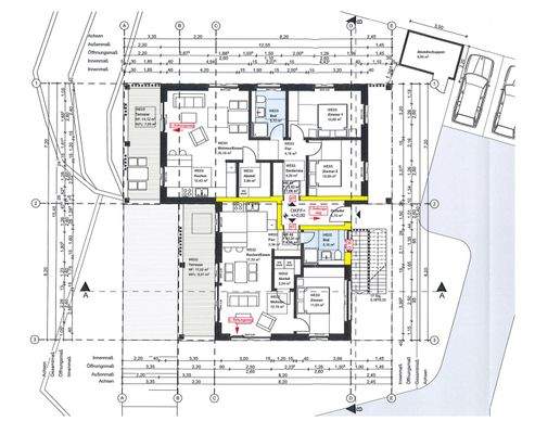 Grundrissplanung  MFH - Erdgeschoss