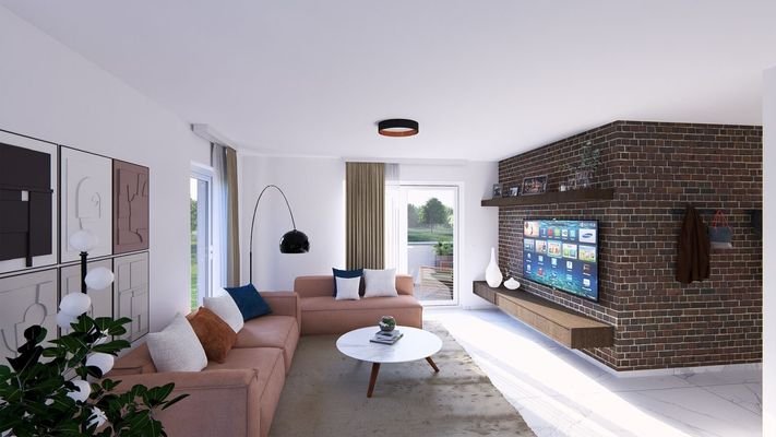 Ansicht Wohnzimmer Wohneinheit 3