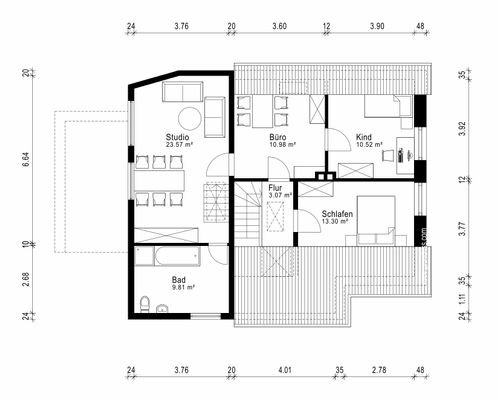 Grundrissplan Dachgeschoss 