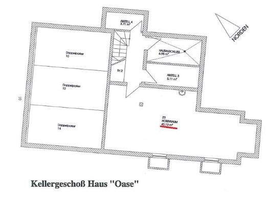 Der Hobbyraum im Kellergeschoss