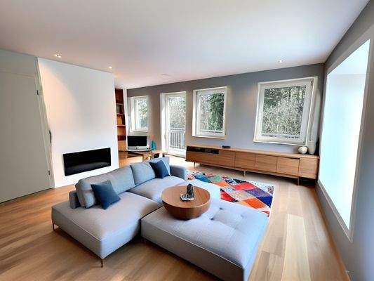 Wohn- und Schlafraum als Beispiel mit KI erstellt