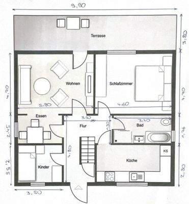 Grundriss (nicht maßstäblich)