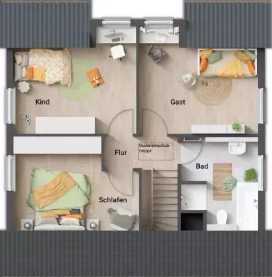 Einfamilienhaus Flair 113 Grundriss Dachgeschoss.w