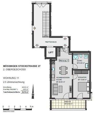 Grundriss 2 OG WHG 11